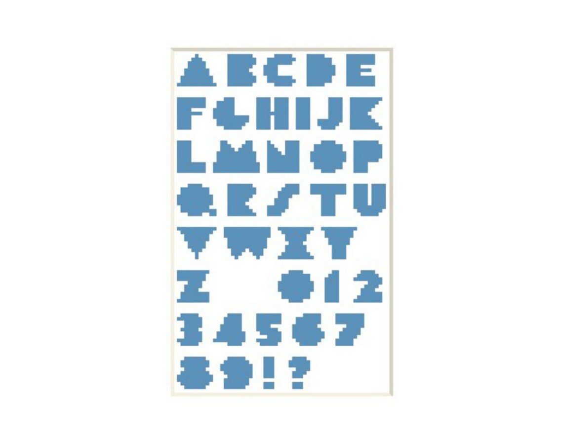 9 Stitches Tall UPPERCASE Cross Stitch Alphabet Font Pattern Etsy