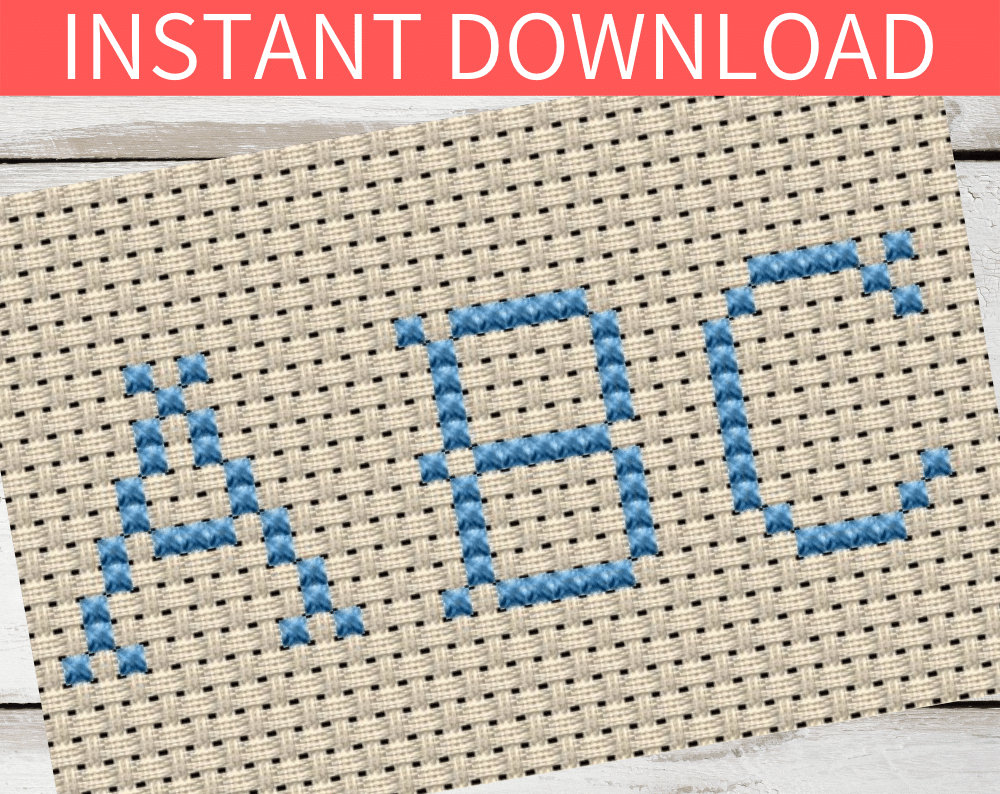 Uppercase Cross Stitch Alphabet Pattern: 11 Stitches Tall