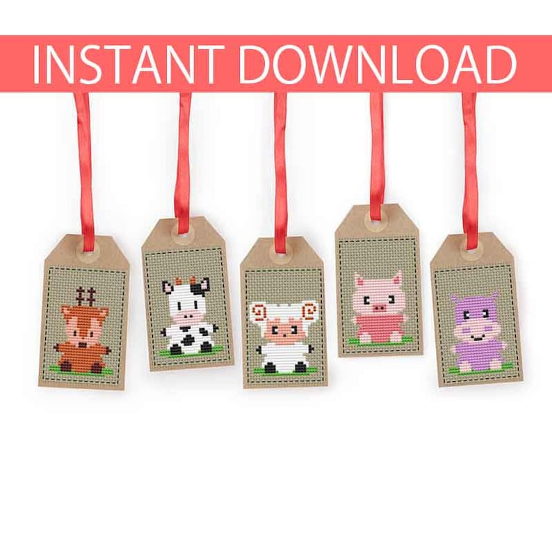 Pattern Baby Animal Cross Stitch Pattern Cross Stitch Art Mini Cross Stitch Gift Tags Modern Cross Stitch Small Cross Stitch Jewelry Beauty Craft Supplies Tools Seoencharge Com