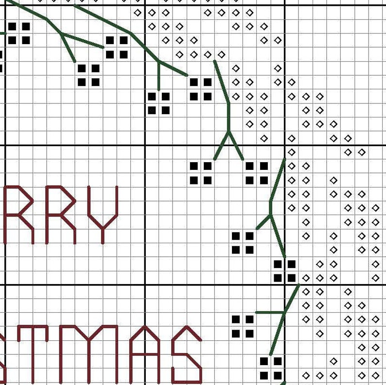 PATTERN Christmas Small Wreath Cross Stitch Pattern Mini Etsy