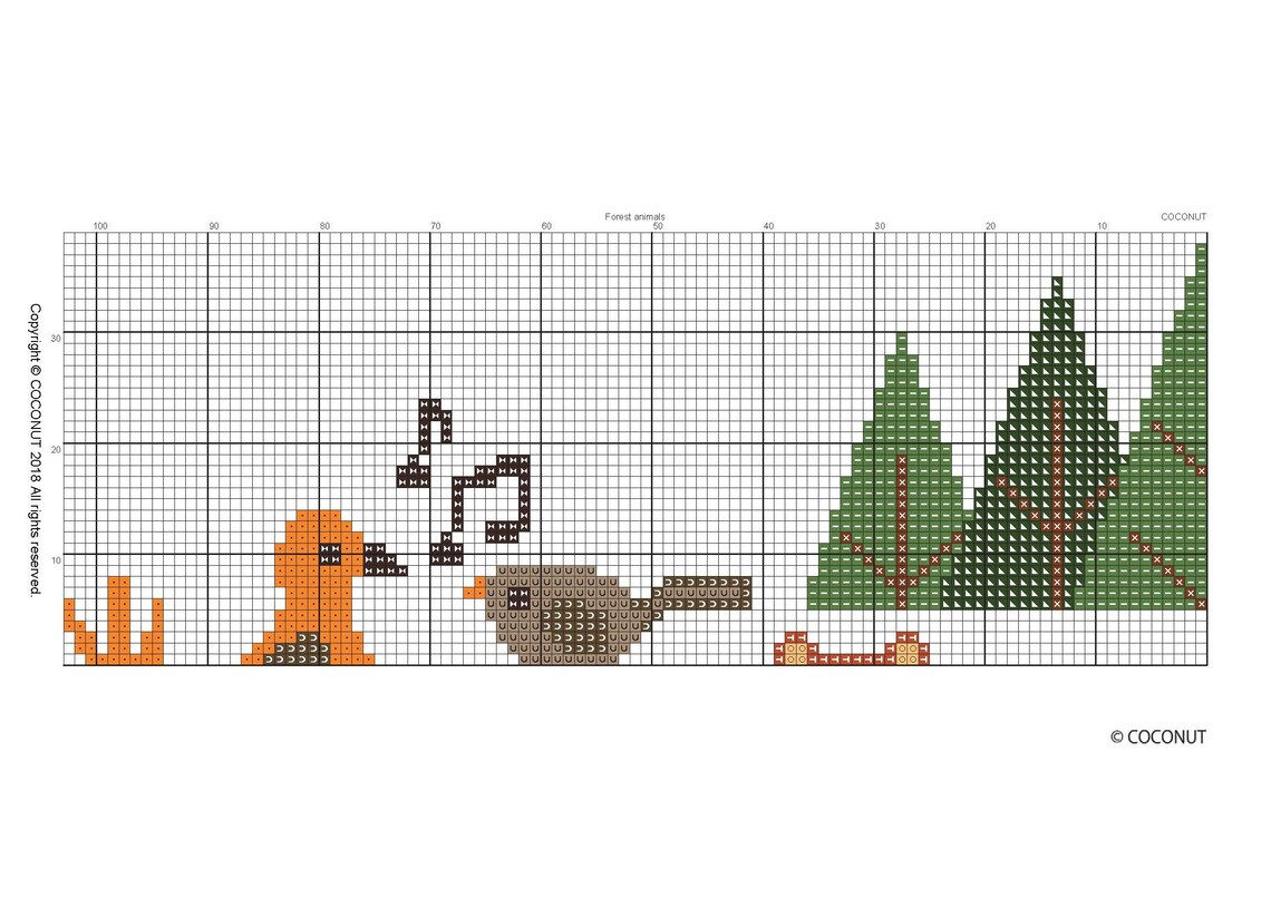 PATTERN Forest Animals Cross Stitch Pattern Modern Cross Etsy