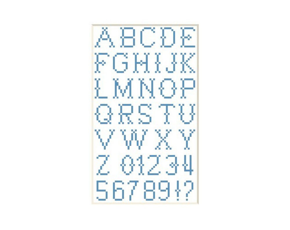 11 stitches tall UPPERCASE cross stitch alphabet font Etsy