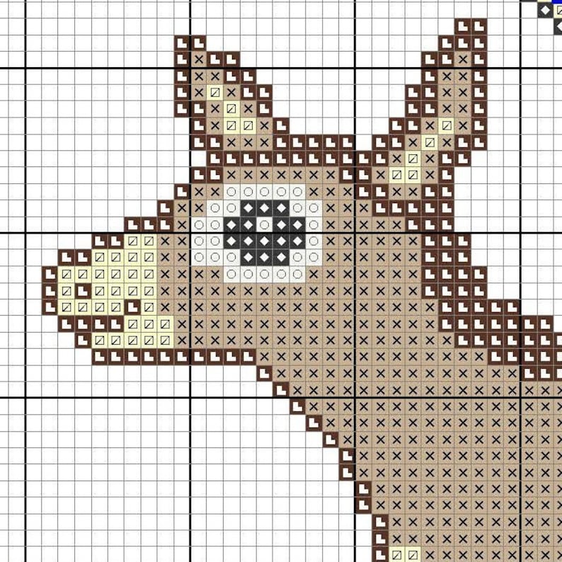 Donkey Cross Stitch Pattern Set of 3 Sizes Animal Cross Etsy