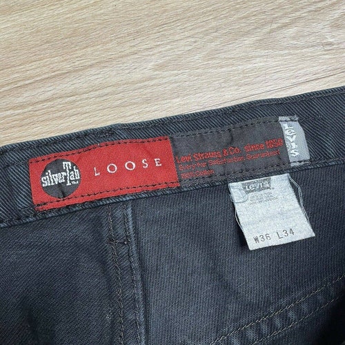 Vintage Levis SilverTab Loose Fit shops Tapered Leg Jeans 36x34 Black USA