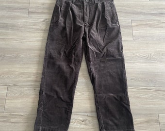 Vintage Polo Ralph Lauren Chino Andrew Pantalones Hombres Tamaño 38x30 Pana Marrón