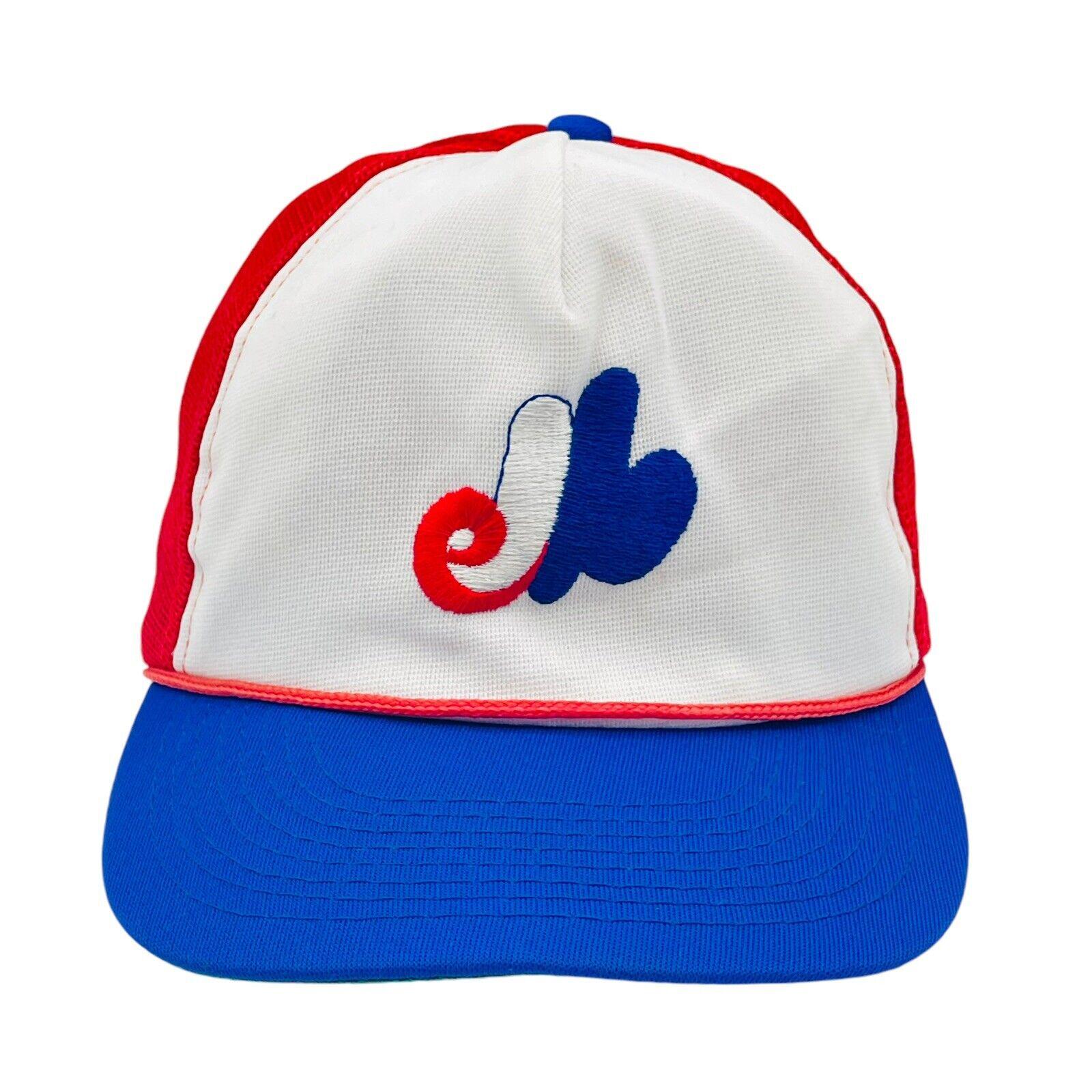 Vintage Montreal Expos Hat Cap Snap Back Twins Enterprises Mesh