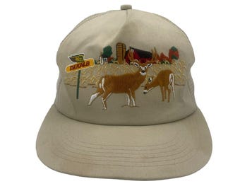 Vintage Dekalb Deer Mesh Trucker Hat Snapback Hat Baseball Cap Made In USA
