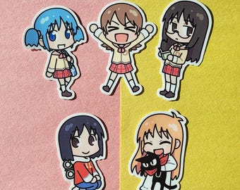 Nichijou Stickers, Anime Decals, Sticker Pack, Ordinary Life