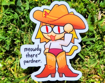 Neco arc Cowboy Sticker, Neco Arc Decal, Funny Cat Meme Sticker, Anime Sticker, Melty Blood Sticker, Type Moon, Carnival Phantasm