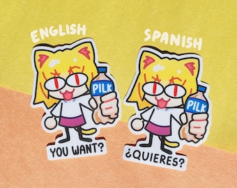 Pilk Necoarc Sticker, Quieres Meme Decal, Melty Blood