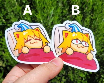 Bed Neco arc Sticker, Neco Arc Sleepy, Awake Emote Sticker, Funny Cat Meme Decal, Anime Sticker, Melty Blood, Type Moon Sticker