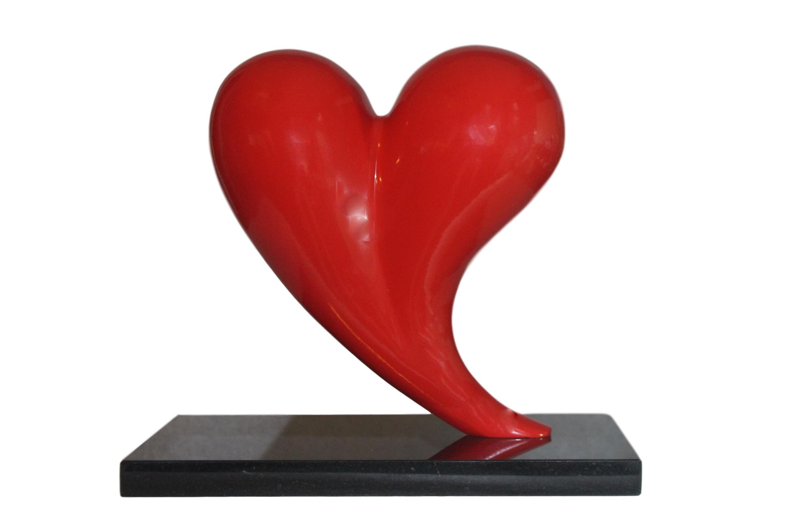 Bronze Red Heart Statue Sculpture Valentines gift Etsy