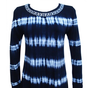 Striped Tie Dye Round Neck Tunic Plus KRT1408-1P