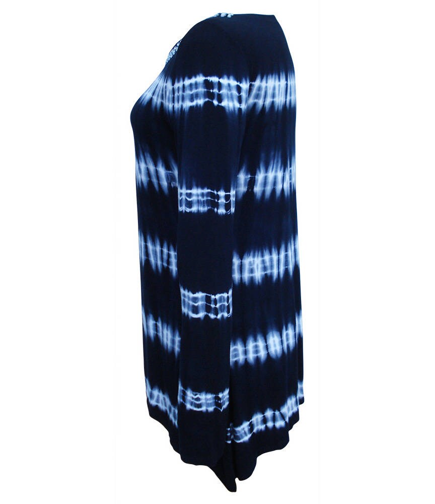 Pocketed Tie-Dye Round Neck Long Sleeve Dress main image 1