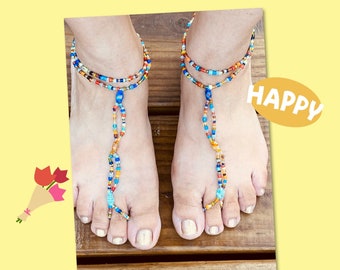 Happy Feet! Beaded Sea Glass Barefoot Sandals