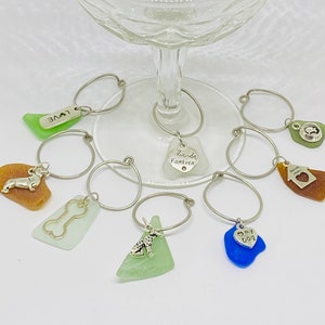 PAWS-itively Playful Sea Glass Stemware Charms