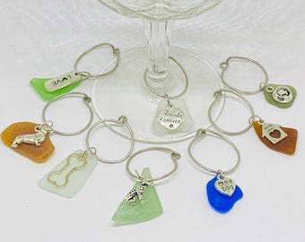 PAWS-itively Playful Sea Glass Stemware Charms