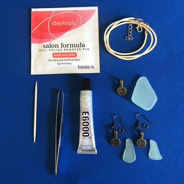 Customizable DIY Sea Glass Pendant and Earring Kit - Give the Gift of Creativity!