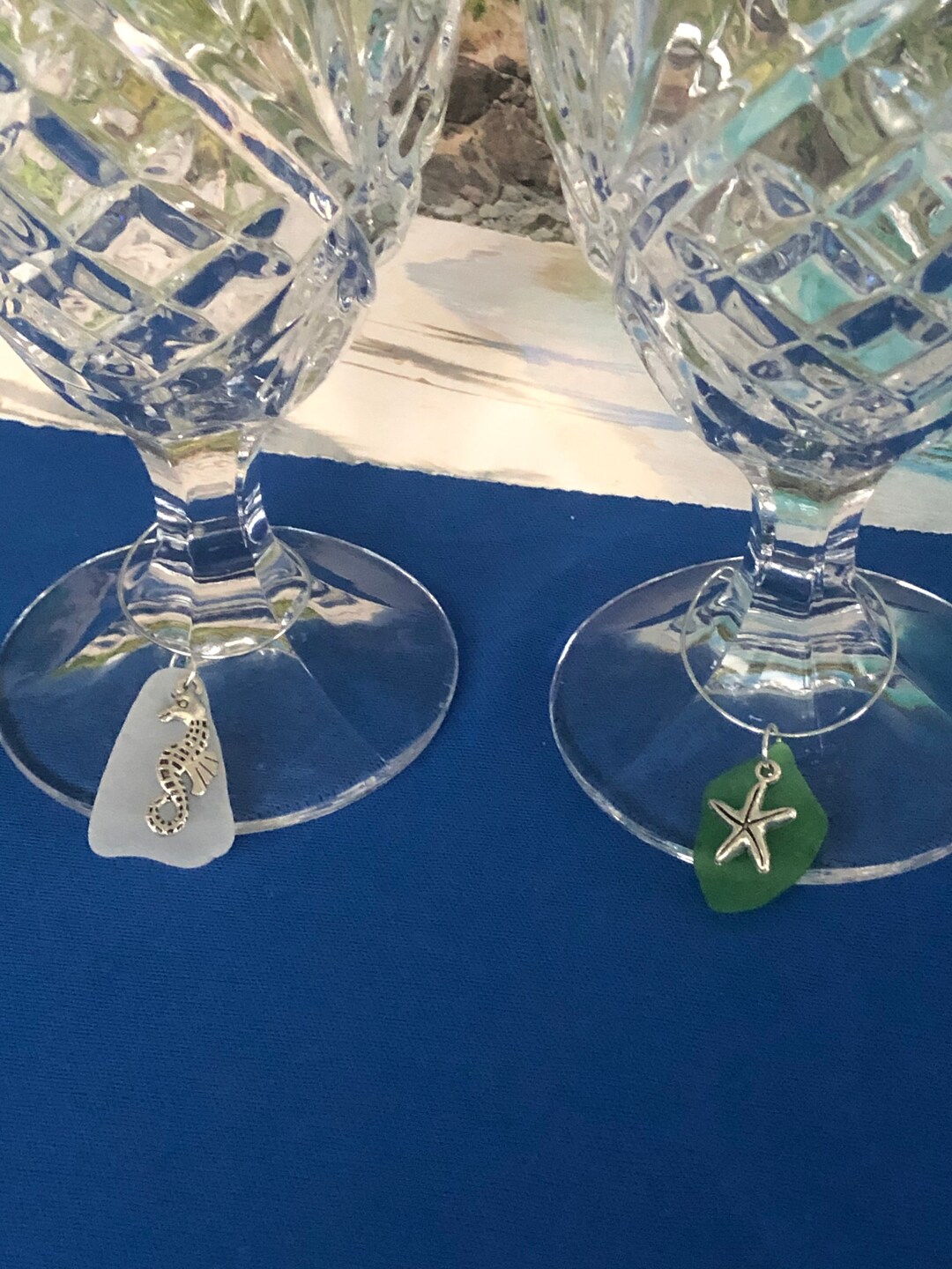 Set of 8 Better at the Beach Stemware Charms Etsy