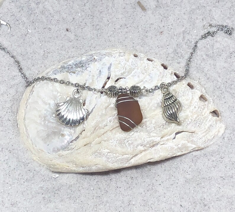 Caribbean Breeze Sea Glass Ankle Bracelets