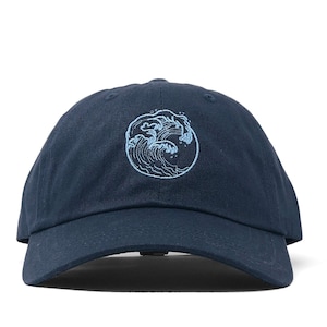 Embroidered Wave Cotton Baseball Cap: Beach Hat