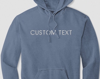 Custom Embroidered Comfort Colors Hoodie: Personalized Text, Soft Cotton