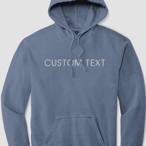 Custom Embroidered Comfort Colors Hoodie: Personalized Text, Soft Cotton