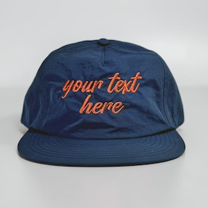 Nylon Field Trip hat custom embroidered, Personalized Text Cap, 5 Panel nylon Snapback Adjustable Headwear