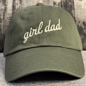 Girl Dad, Embroidered Text Cap, Cotton Headwear, Adjustable Strap, Unstructured Everyday Wear