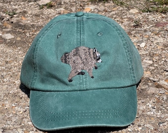 Embroidered Jimothy Hat, Racoon Dad Cap, Cotton Hat, Adjustable Strap, Outdoor Headwear