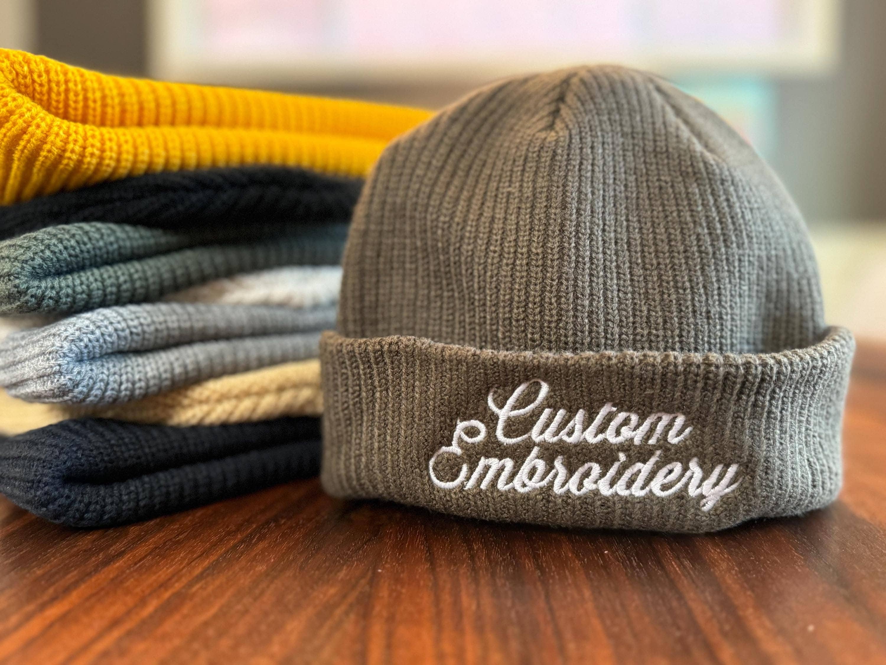 Custom Embroidered Cable Knit Beanie: Unisex Winter Hat - Etsy display picture 1