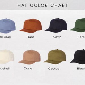 Brushed cotton workhorse hat custom embroidered, Personalized Text Cap, 5 Panel Cotton Snapback Adjustable Headwear image 11
