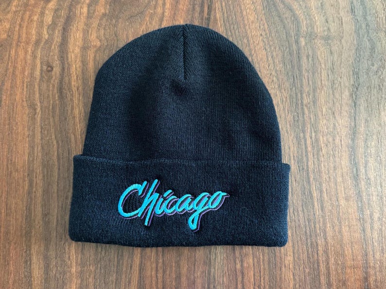 Sample of embroidery on beanie