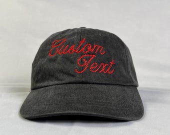 Chain Stitch Embroidered Hat, Custom Retro Cap