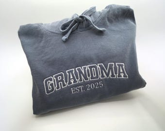 Personalized Family Hoodie Embroidered Comfort Colors Sweatshirt Custom Name Gift Mom Dad Grandparents