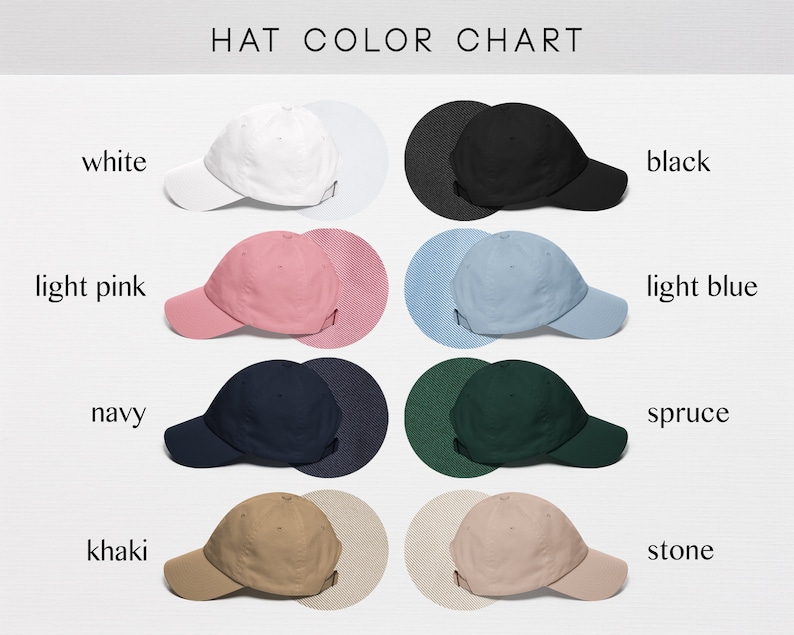custom embroidered hat color versions available