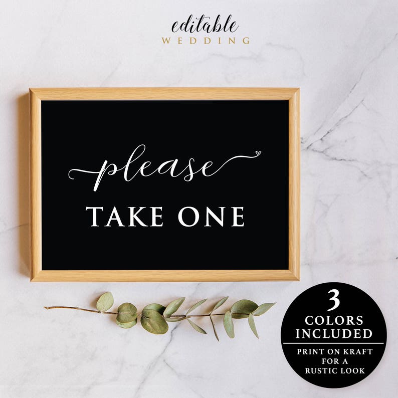 please-take-one-sign-printable-wedding-sign-wedding-decor-etsy