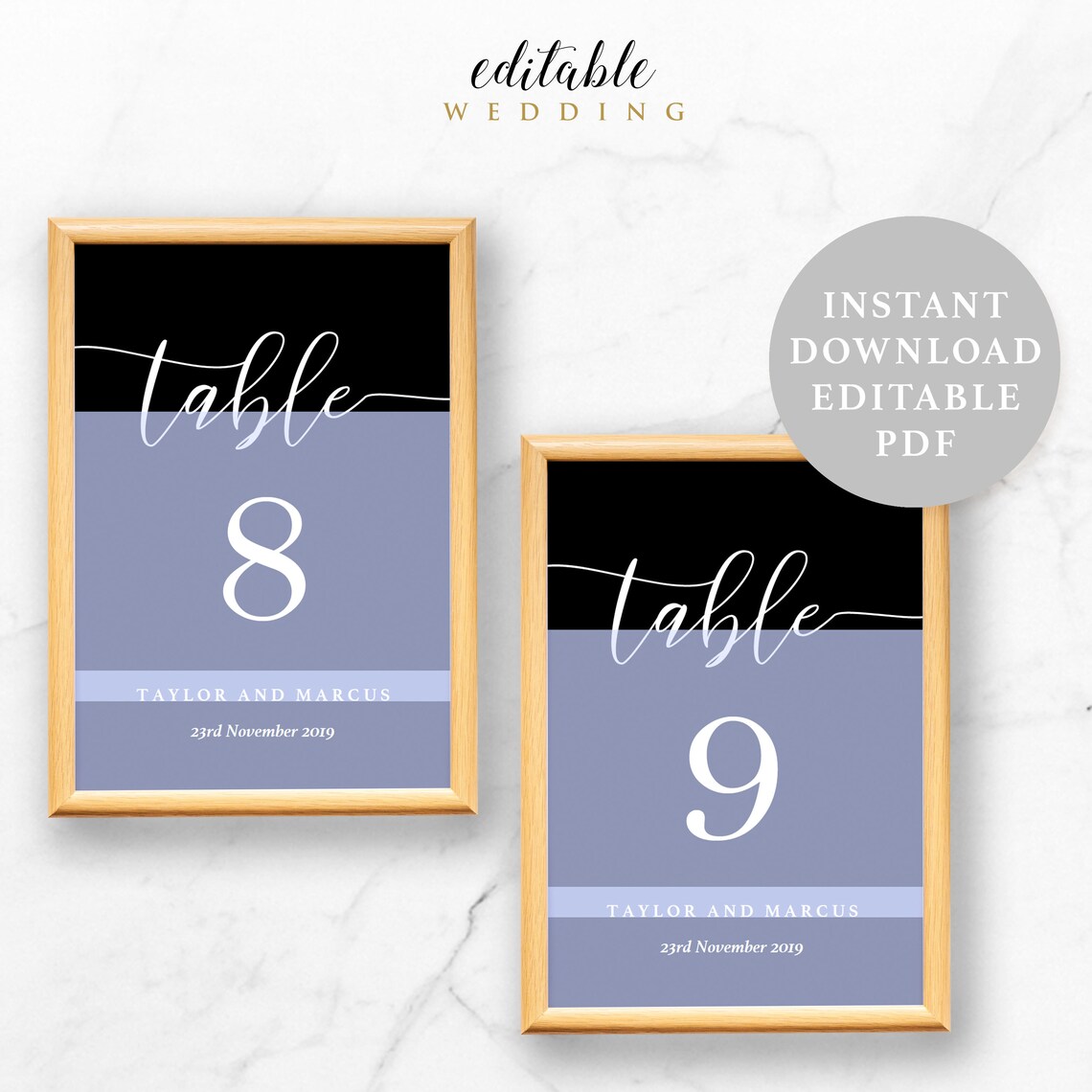 Table Number Template 5x7 4x6 and 4x4 Instant Download - Etsy