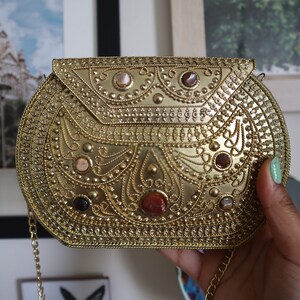 Vintage Gold Mesh Evening Bag Purse La Regale 