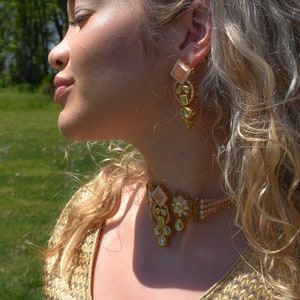 Peach Choker Jewelry Set