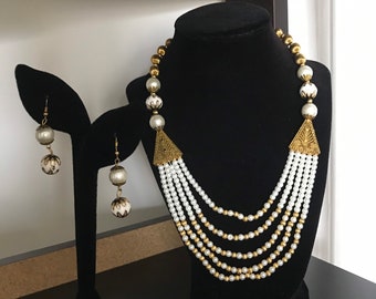 Gold and Pearl Jewelry Set