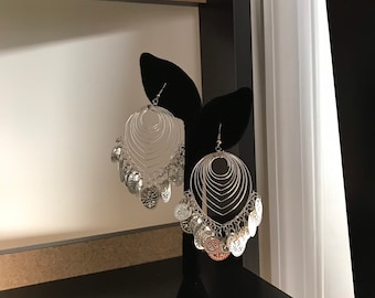 Pendientes colgantes de plata