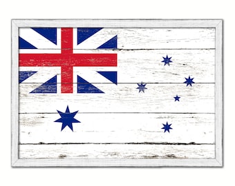 Aussie Flag, Rustic Painted Barn Wood Australia Flag Map Art Print Wall Poster