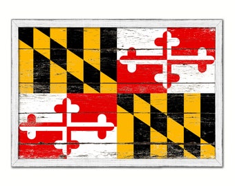 Rustic Distressed Maryland State Flag Eraser Set of 2