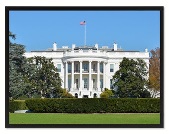 White House Washington DC Landscape Photo Canvas Print Pictures Frames Home Décor Wall Art Gifts