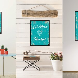 Eat drink & be thankful Happy Quote Saying Canvas Framed Print Wall Art Thanksgiving Gift Ideas Office Home Decor Beach Decorative Art image 4