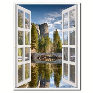 Bridal Veil Falls Yosemite National Park California Picture French Window Framed Art Canvas Print Wall Home Decor Collection Gift Ideas