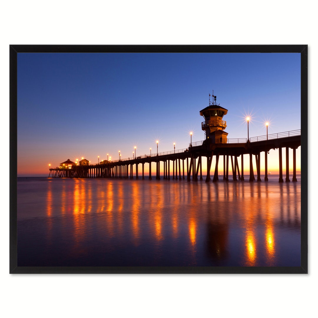 Huntington Beach California Orange Landscape Photo Canvas Print