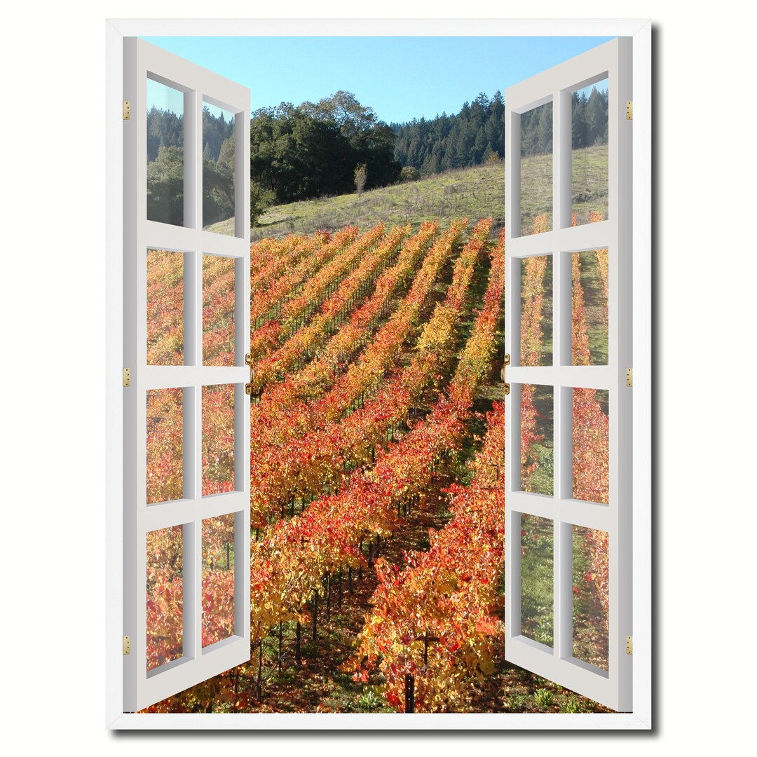Wine Vineyards Sonoma California Picture French Window Framed Art ...