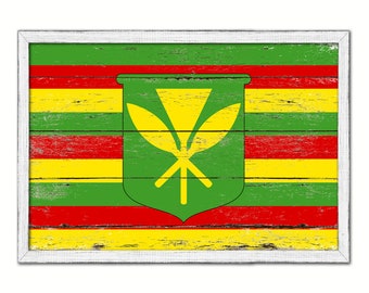 Kanaka Maoli Flag Hawaiian Design Canvas Artwork - Etsy